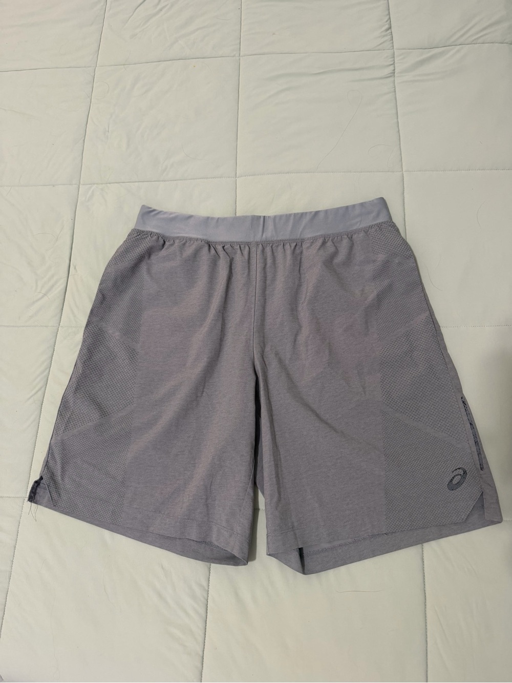 Asics Men's Light Gray Performance Mesh Shorts